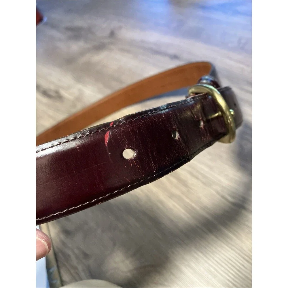 Vintage Coach #3921 Mens Cordovan Maroon Polished Cowhide Leather Belt Sz 34